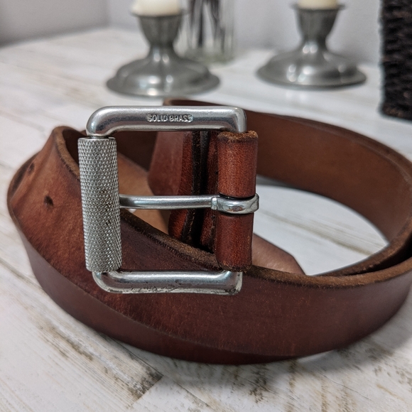 Vintage Polo Ralph Lauren brown leather belt 40 - Picture 2 of 9